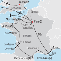 Map of Best of France Educational Tour 