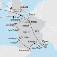 Map of Best of France Educational Tour 