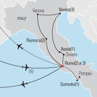 Map of Best of Italy Educational Tour 