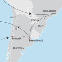 Map of Brazil & Argentina Educational Tour