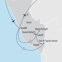 Map of Peru: Incan Adventure Educational Tour