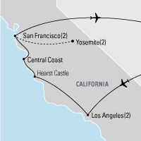 Map of Los Angeles to San Francisco Class Trip