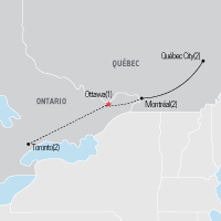Map of Quebec & Montreal: Collaborating Cultures Class Trip