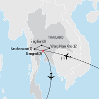 Map of the Make a Difference: Thailand Tour | Explorica Educational Travel
