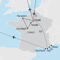 Map of the French Culinary Tour