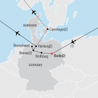 Map of Northern Germany tour.
