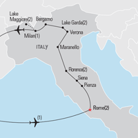 Map of  Northern Italy Educational Student Tour and Trip | Explorica