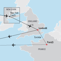 New York City & London  tour map