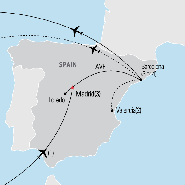 Map of the Insider Spain Tour