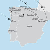 Map of Northern Spain Highlights Educational Student Tour and Trip | Explorica