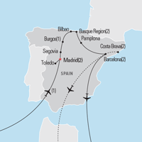 Map of Northern Spain Educational Tour