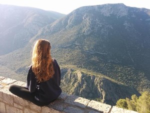 overlooking the olive trees